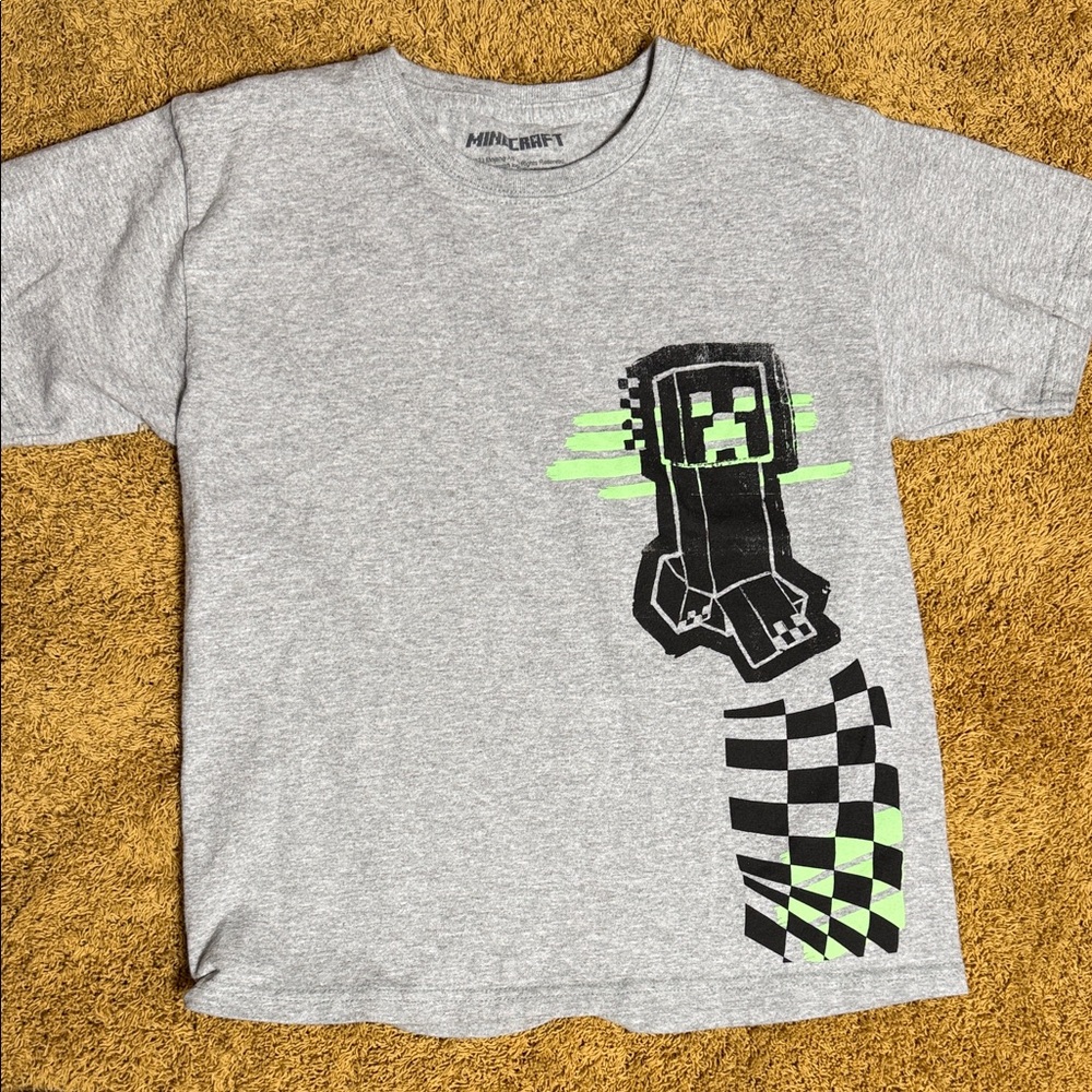 Minecraft Gray Creeper Kids T-Shirt